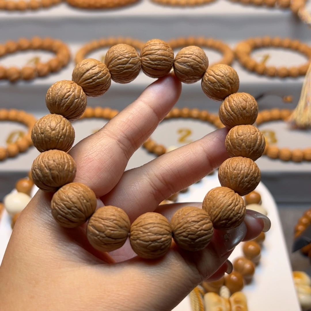 手串猴头核桃15➕原皮原色凤羽