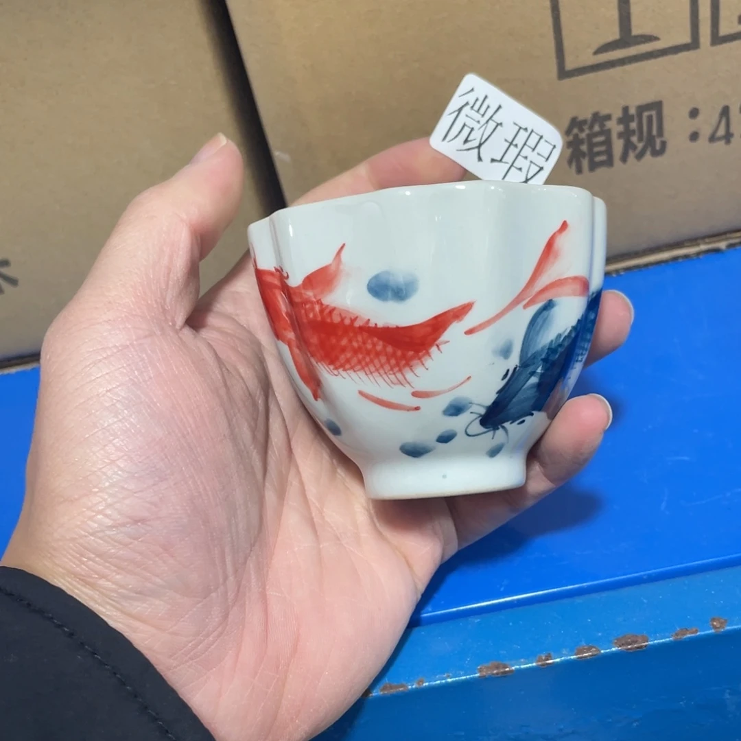 釉下手绘茶具微瑕