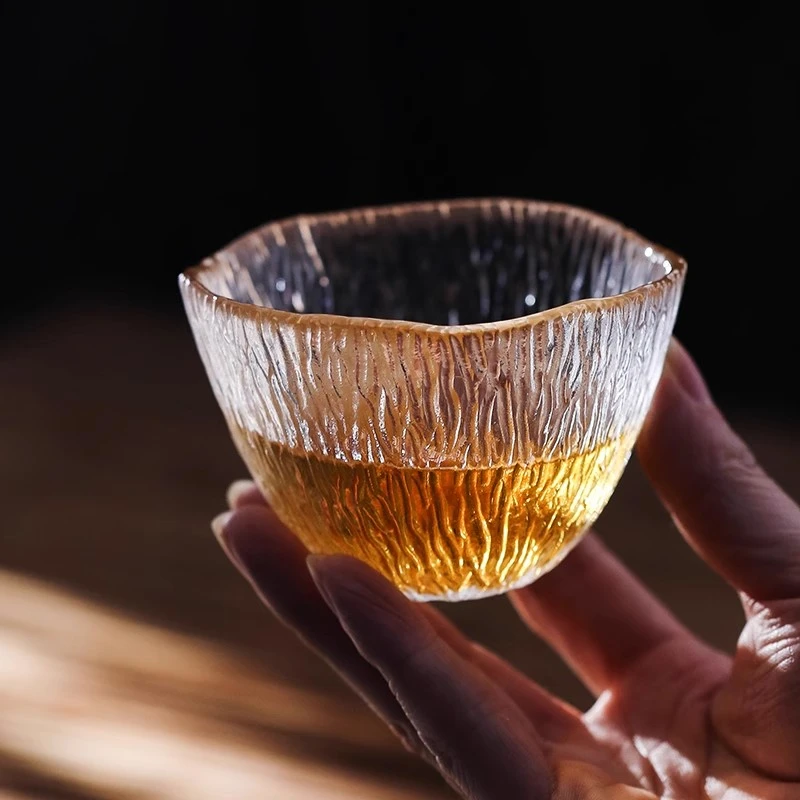 玻璃主人杯小茶杯个人专用高档男士女士锤纹杯子日式功夫茶具单杯