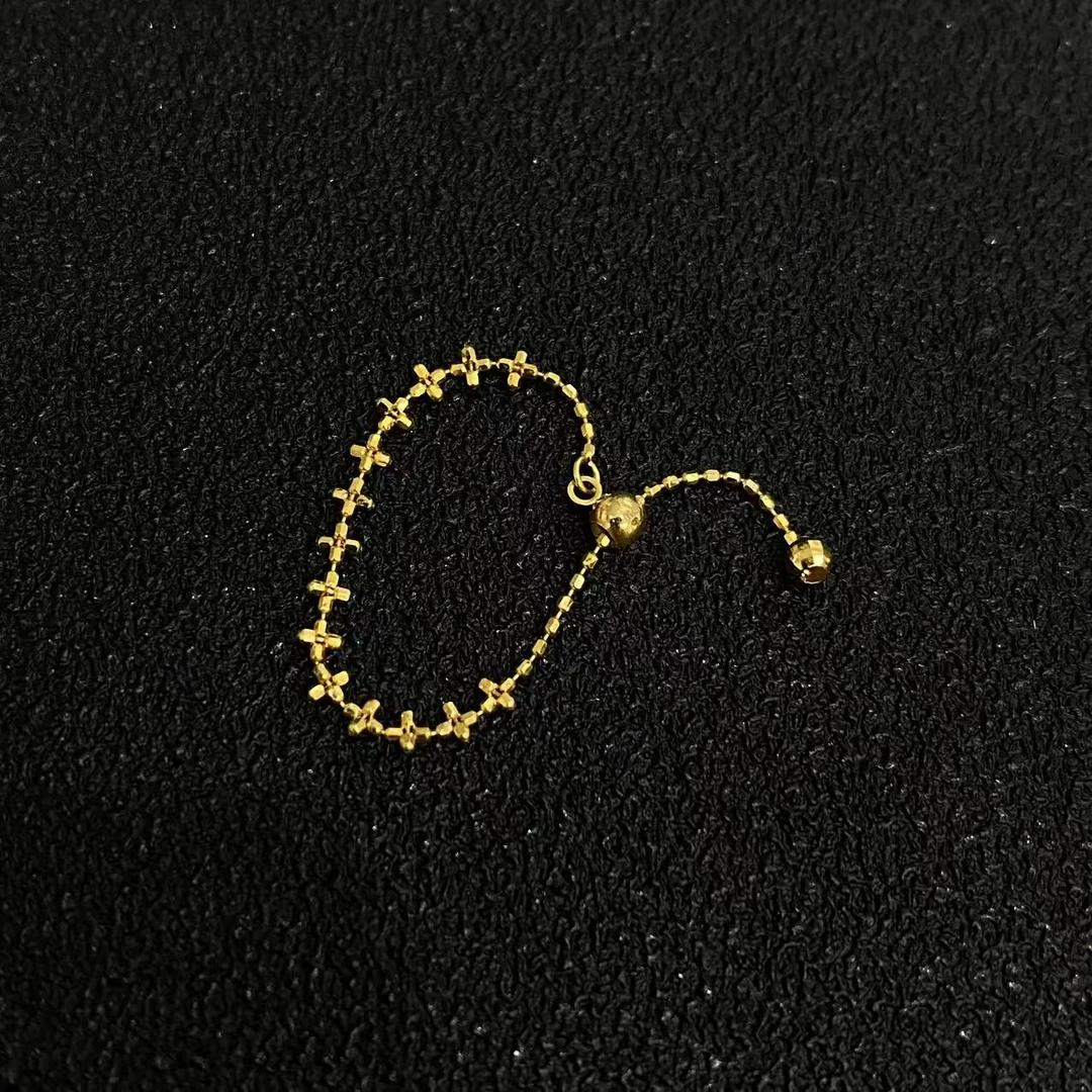 18k金手工抽拉戒#F110