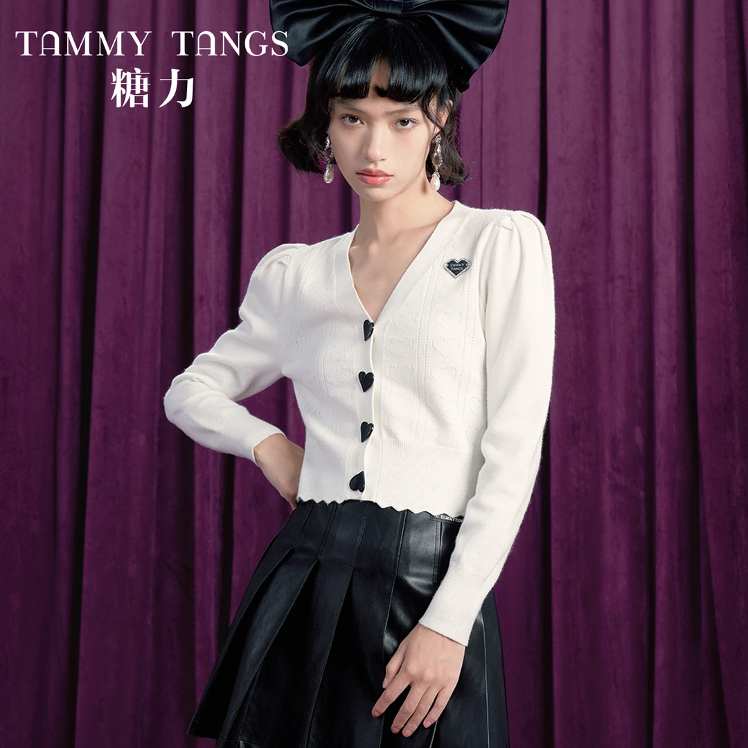 【商场同款】糖力徽章针织衫开衫短款上衣