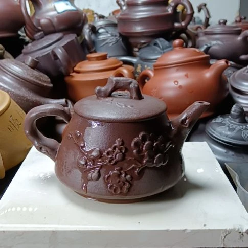 紫砂茶壶宜兴原矿天星泥柴烧手工350CC宗紫砂