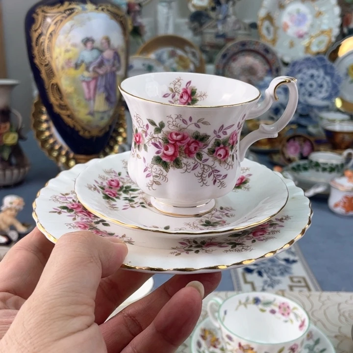 中古瓷器小房子盘子