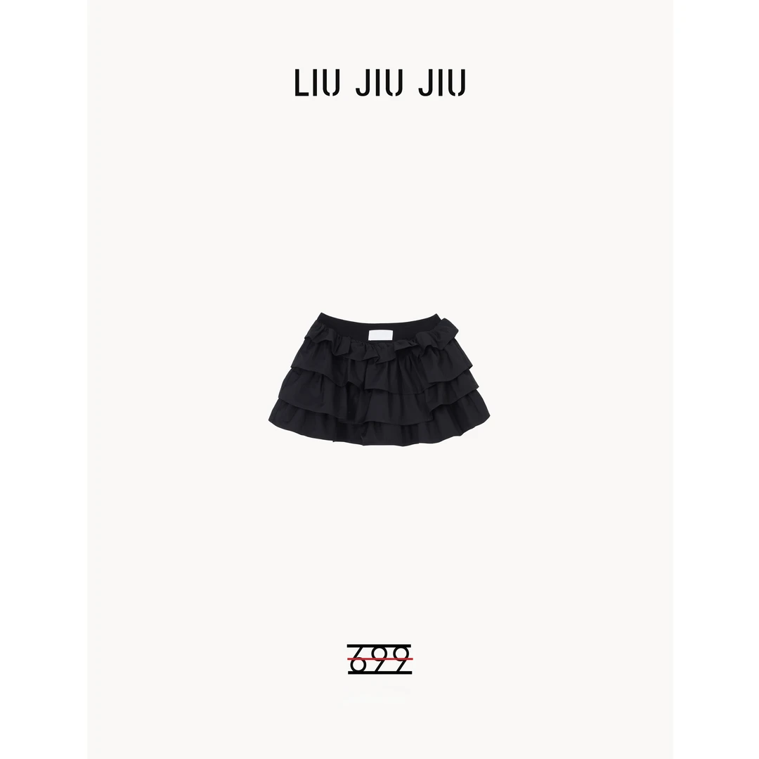 LIUJIUJIU 韩系甜美纯色新款设计感小众A字百搭蓬蓬蛋糕裙BQ3124L