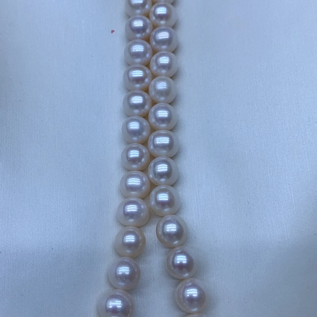 银S925镶嵌卡9到10无核淡水珍珠