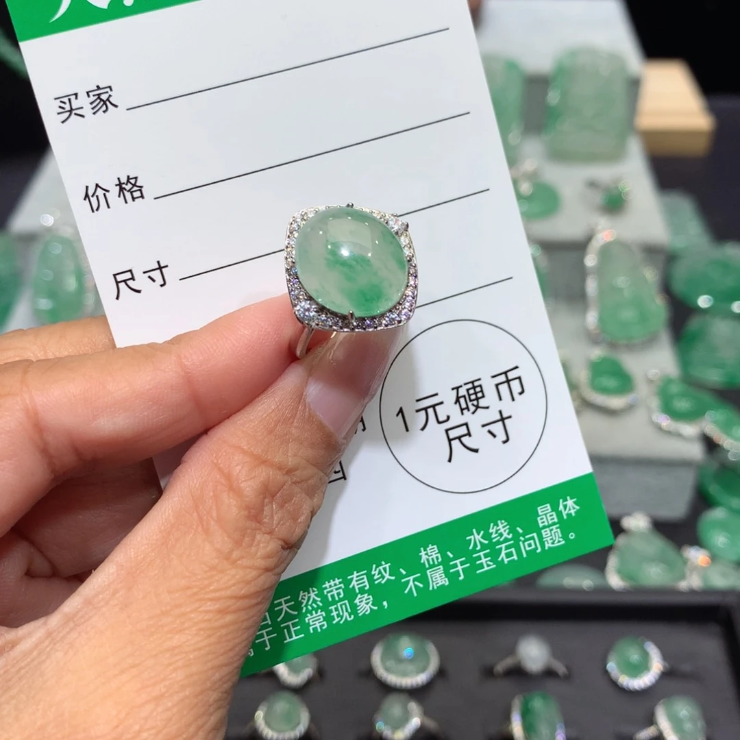 颈饰银S925镶嵌石英质玉（非洲翠）