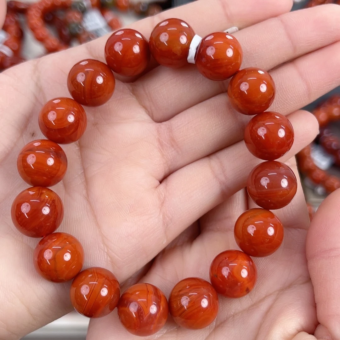 南红玛瑙未镶嵌瓦西锦红满肉单圈13mm