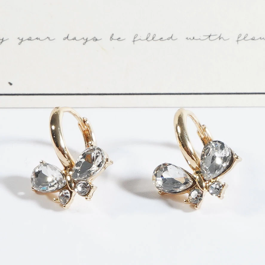 铜合金耳饰 新款蝴蝶耳扣女简约小巧网红气质耳环百搭耳饰N1334