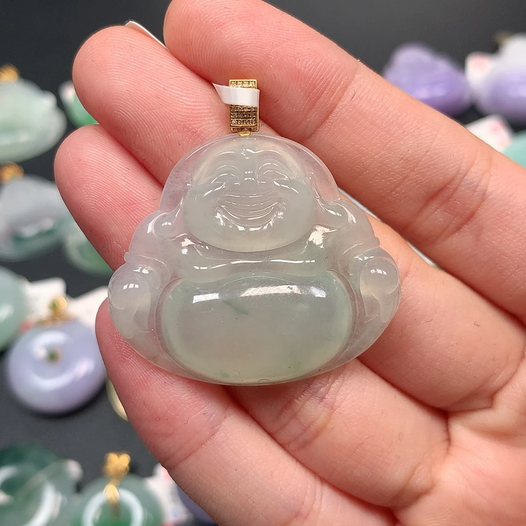 颈饰18K金镶嵌翡翠翡翠吊坠