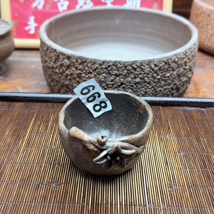 纯手工制作粗陶茶具