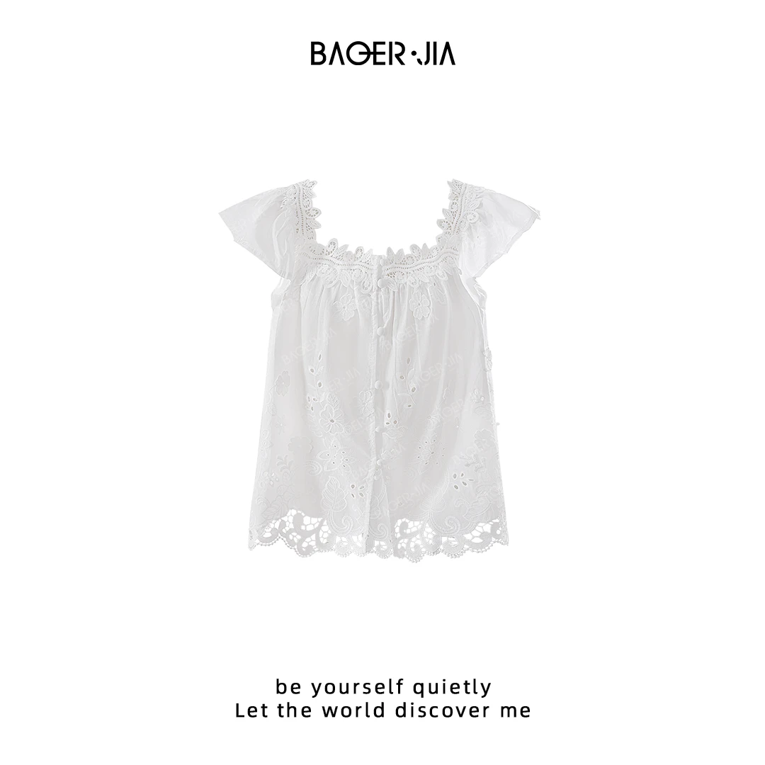 29-【花开花落】宝儿家含幂BK202025206NS夏季钩花小飞袖透气上衣