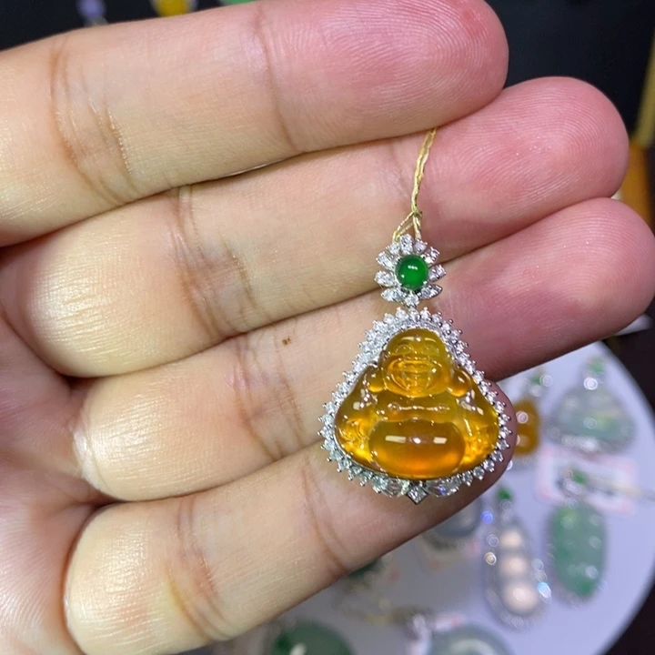 【闪购商品】翡翠18K金镶嵌吊坠(不含链)