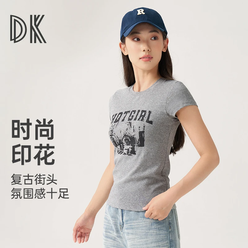 DK美式速干短袖显瘦女t恤女款2025新款爆款运动上衣透气跑步3285