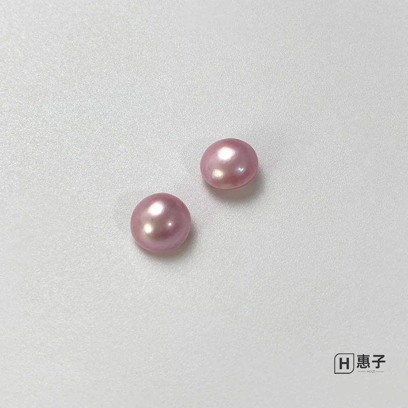 【二姐专属】粉色马贝拼合珍珠耳钉耳饰 9-10mm 925银