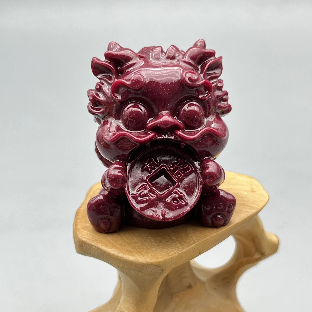 含辰砂工艺品BJ040-经典紫色雕刻摆件