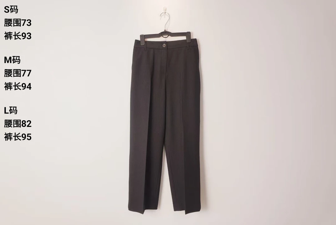 PT034 韩专柜春高腰直筒西裤（后腰头带松紧）