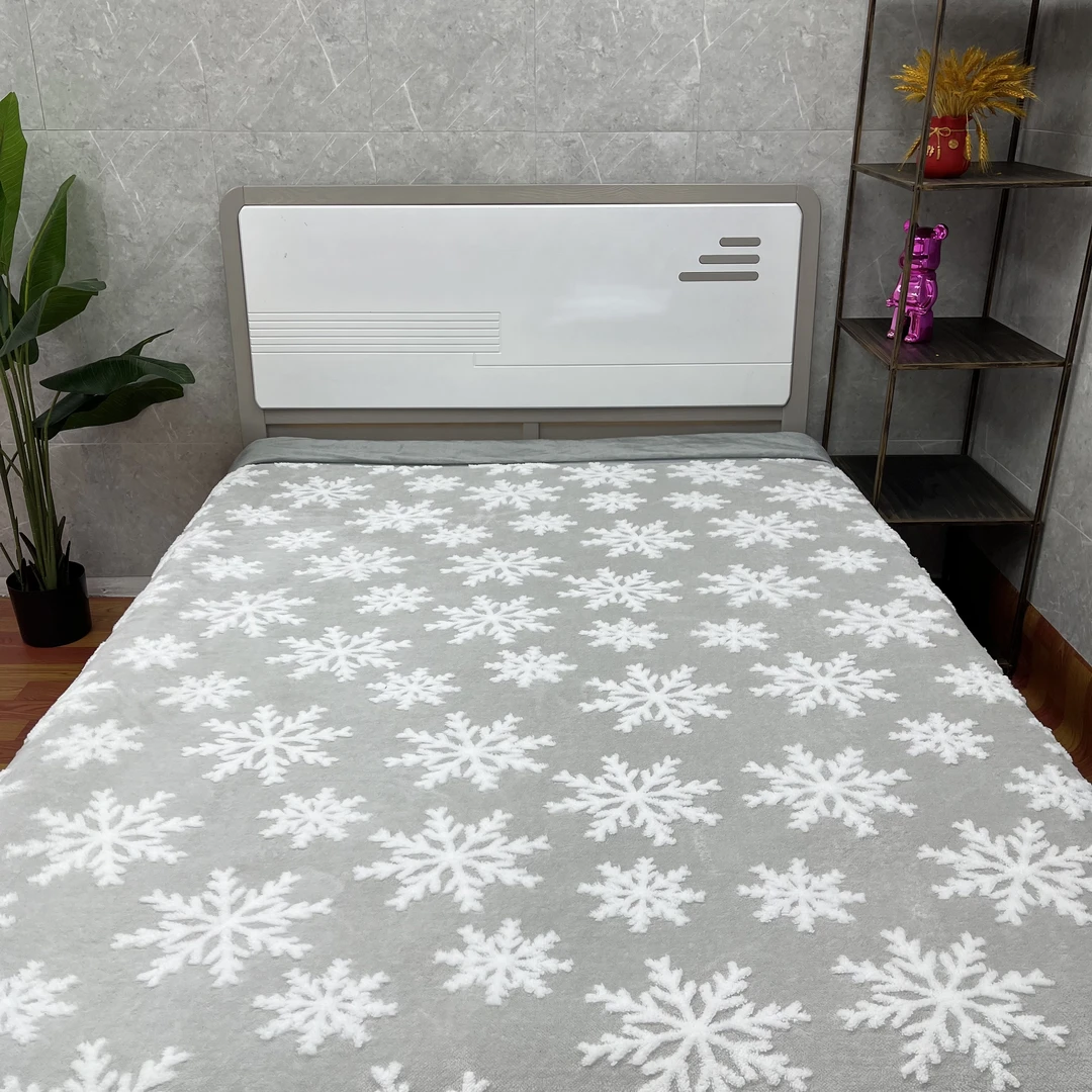 羽蓝家纺推荐【双色雪花被子】1.8*2.0加绒加厚可机洗被子