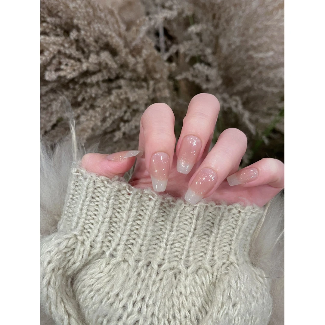 茉哉【初日奶芙】纯手工定制美甲拆卸穿戴甲A5123