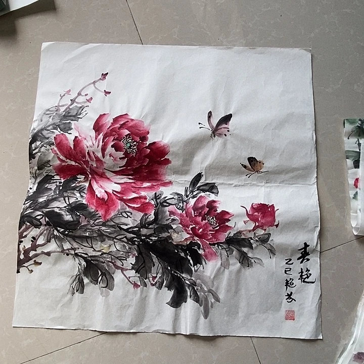 国画三尺手绘斗方