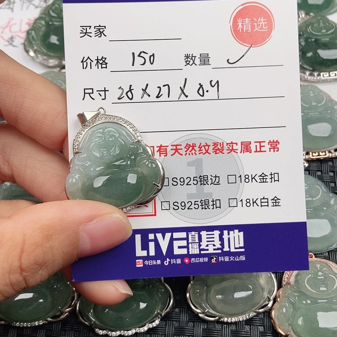 翡翠银S925镶嵌颈饰
