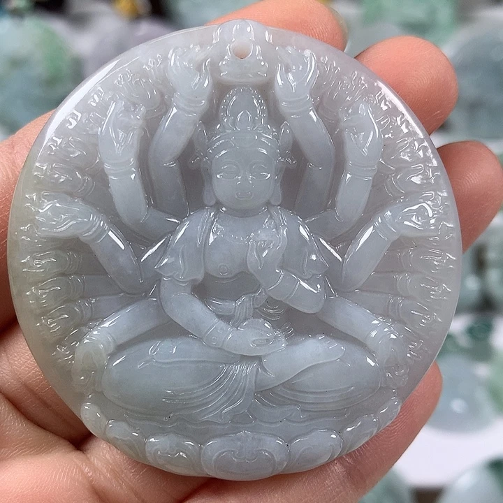 翡翠未镶嵌颈饰千手观音福利