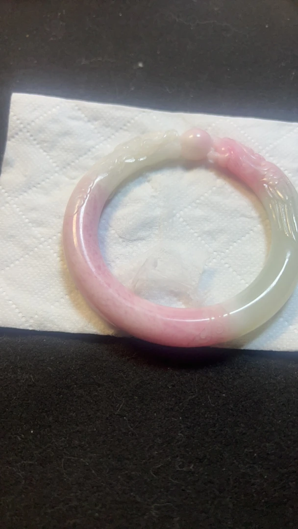 定制款独山玉芙蓉粉57.5手镯