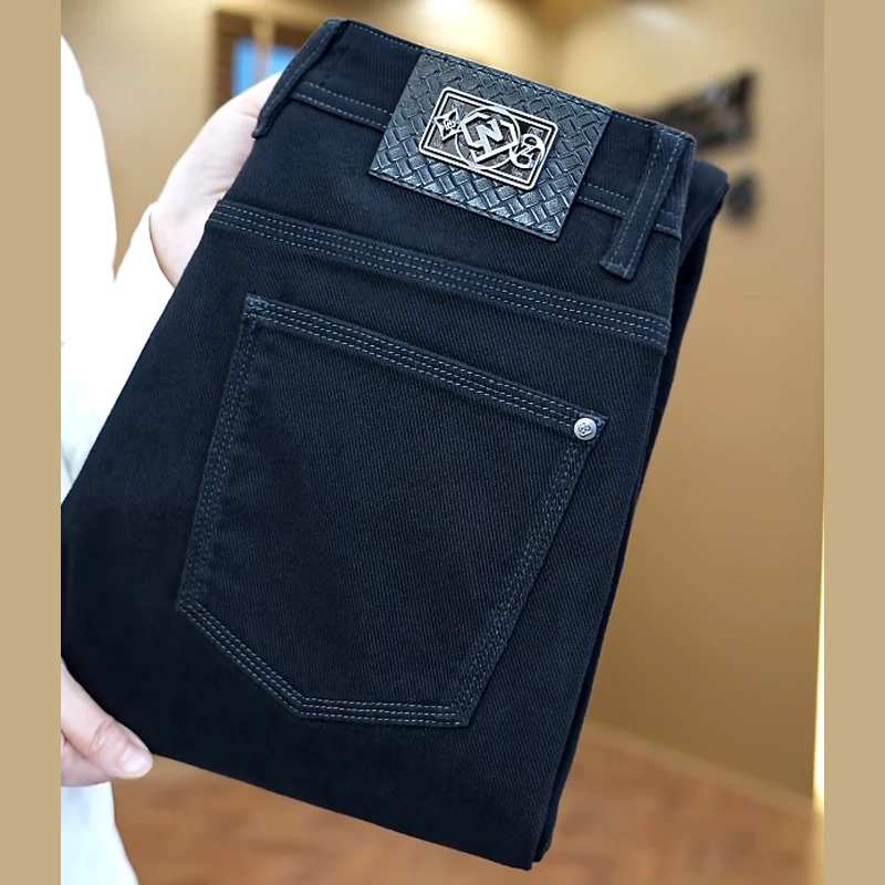 【正版钻石黑5.0版】升级款纯黑〈防褪色〉秋冬新款男士牛仔裤直筒138