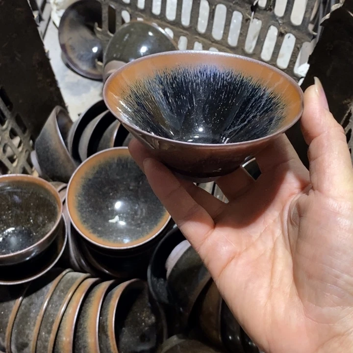 茶盏建阳建盏微瑕斗笠