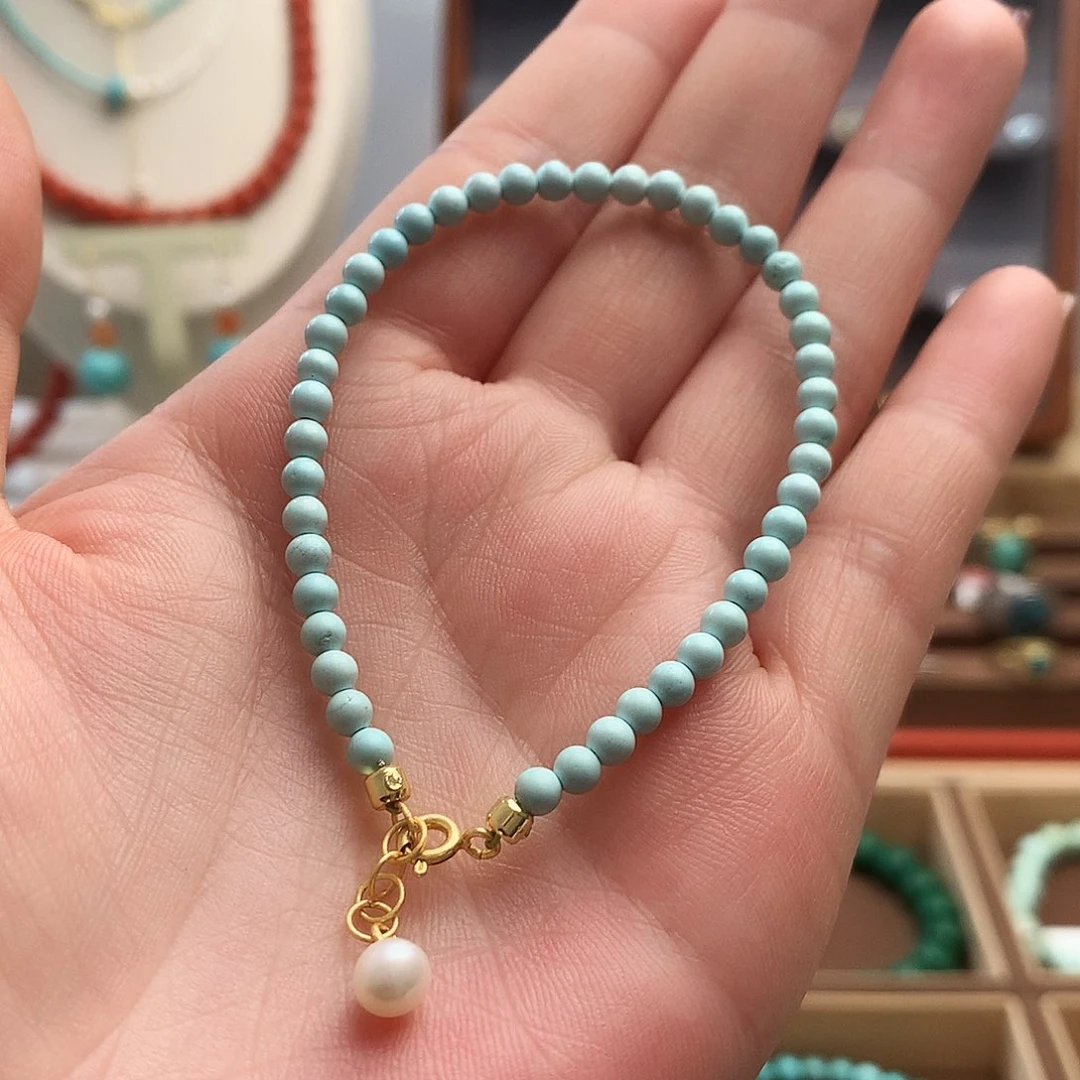 绿松石高瓷蓝米珠手链未镶嵌