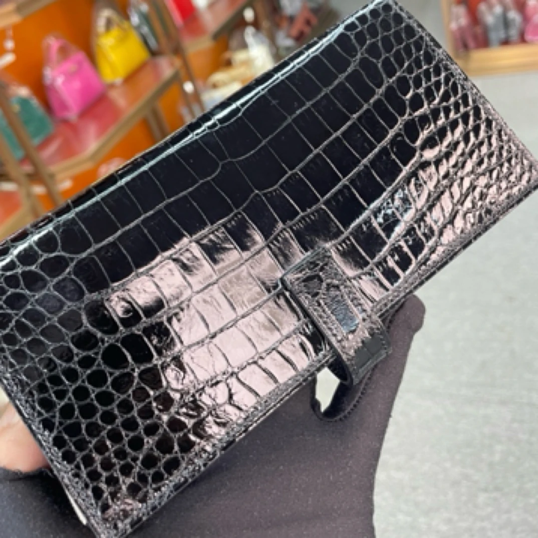 高光鳄鱼皮手工钱夹