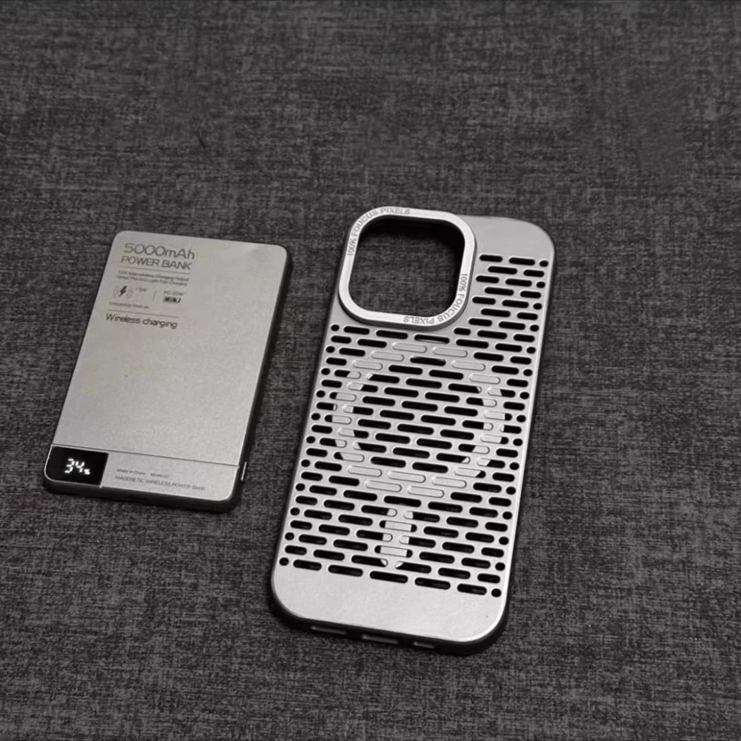 适用苹果16ProMax新款15夏天散热网孔手机硬壳高级感14磁吸13防摔