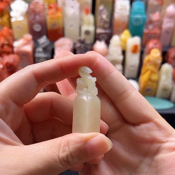 老挝石印石手工定制1.2厘米，包刻