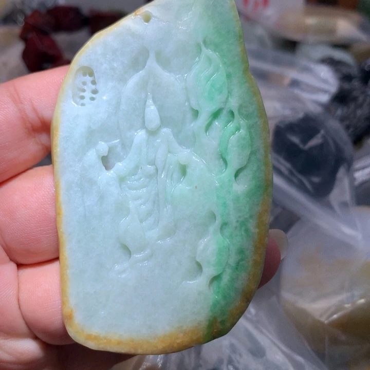 翡翠未镶嵌颈饰保真天然A货翡翠