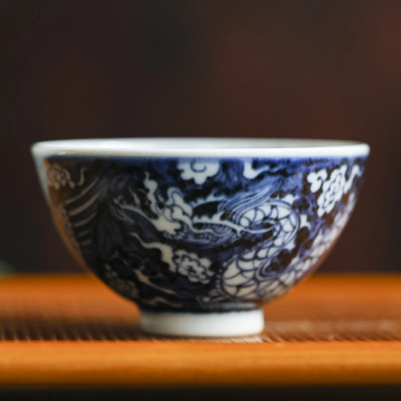 【见珊】填地龙凤呈祥鸡心杯鸡心杯（翁宿S0168）