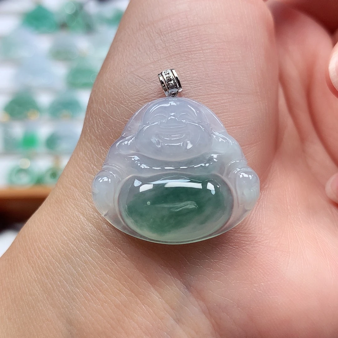 翡翠18K金镶嵌吊坠(赠链)23.8-26.8-5.1