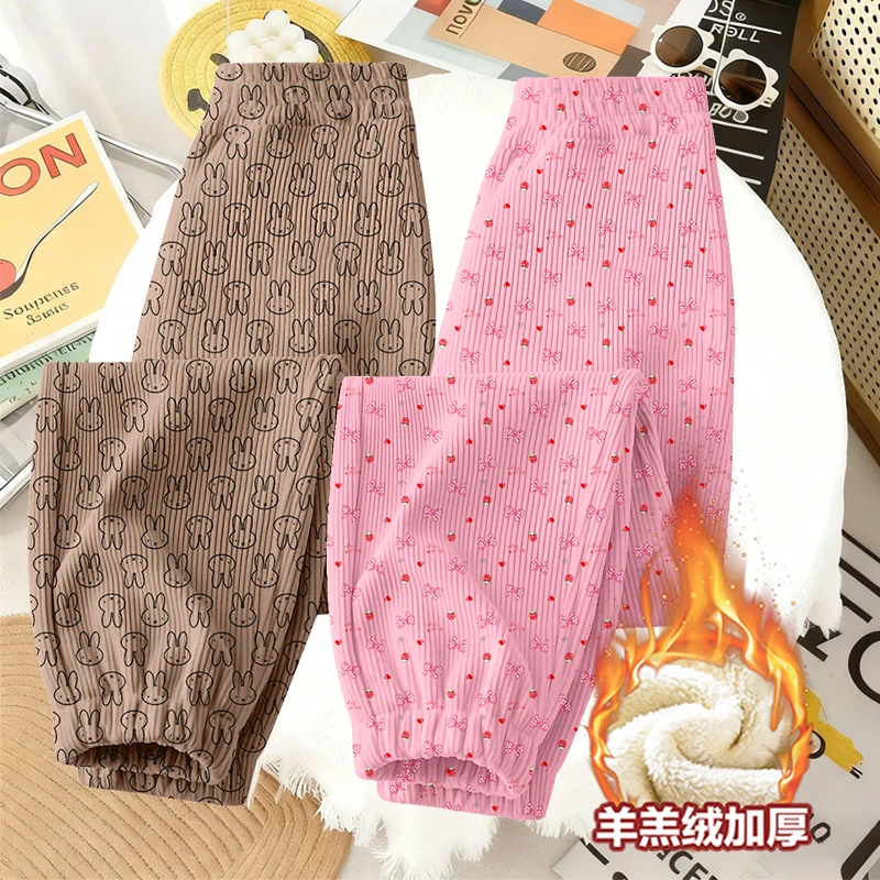 儿童灯芯绒束脚裤2025秋冬装男女童韩版宽松运动裤宝宝洋气百搭