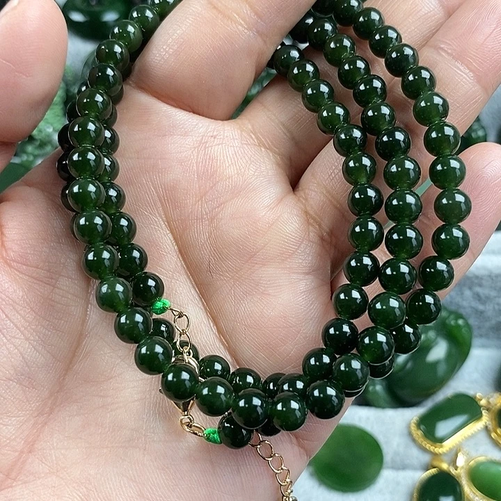 和田玉（碧玉）未镶嵌颈饰6mm