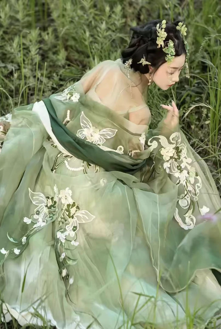 新款【青瑶】唐制原创汉服重工刺绣齐胸诃子裙大袖衫超仙日常春夏