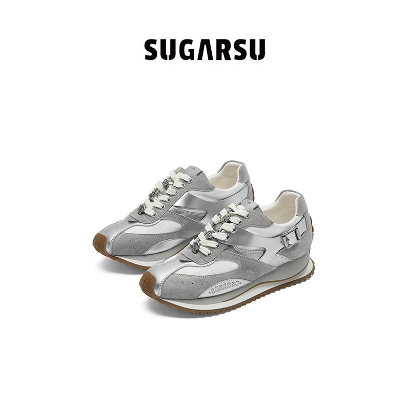陈乔恩同款|SugarSu酥履25年秋新款复古德训休闲厚底增高阿甘鞋女
