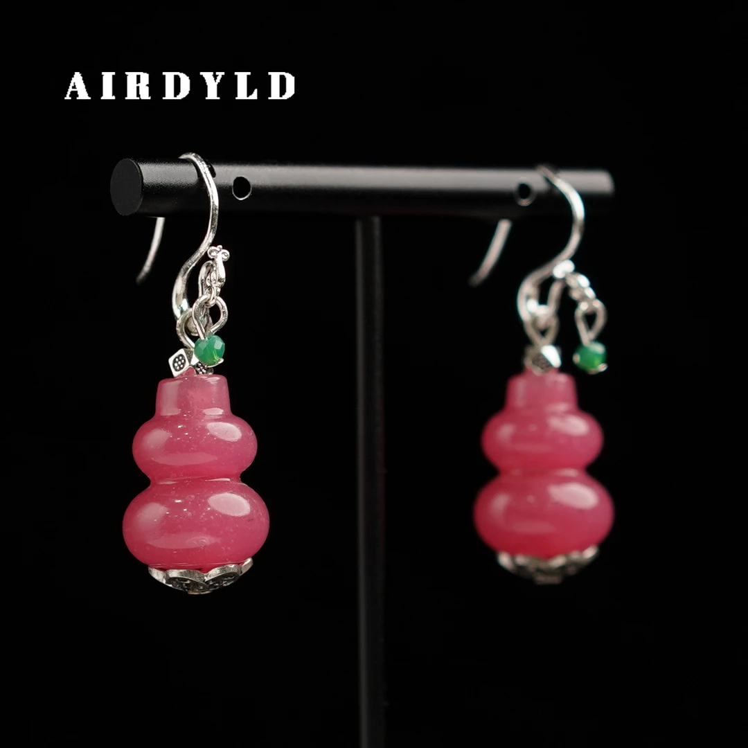 黄铜琉璃耳饰 【锦鸿耳环】淄博非遗手工金红琉璃葫芦耳环