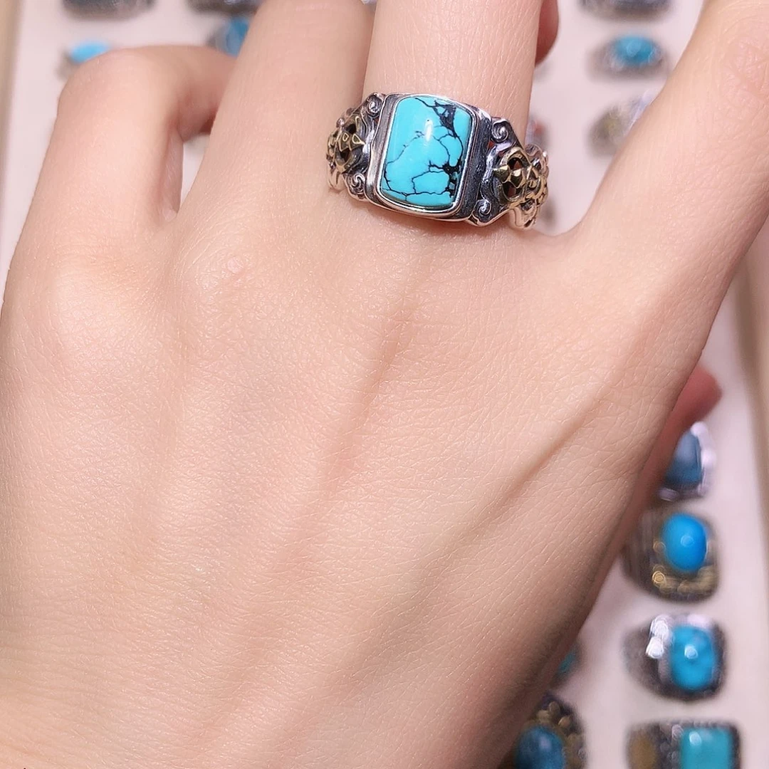 绿松石银S925镶嵌挂件