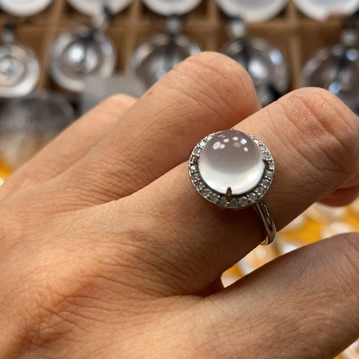 银S925镶嵌吊坠石英质玉