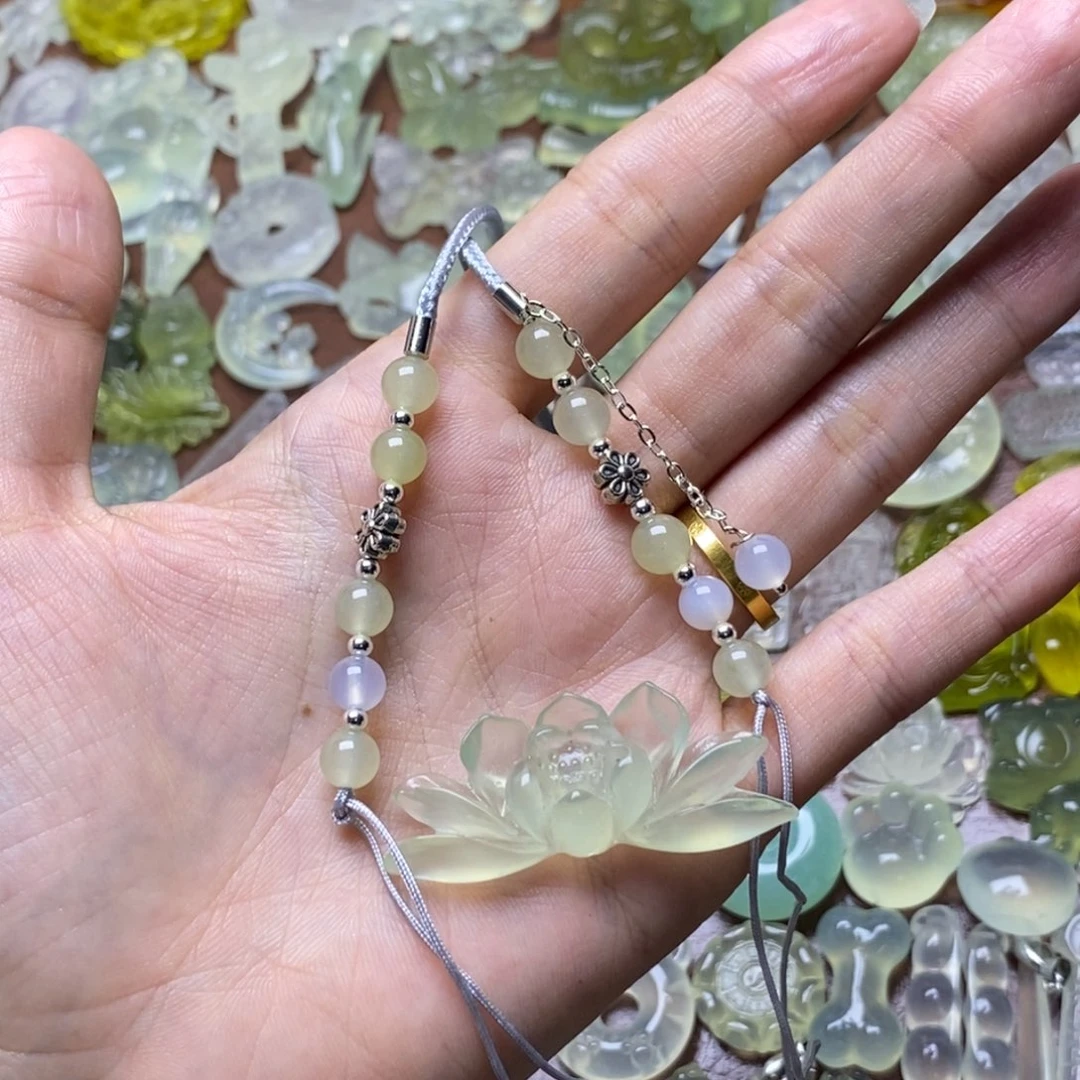 蛇纹石玉合金颈饰