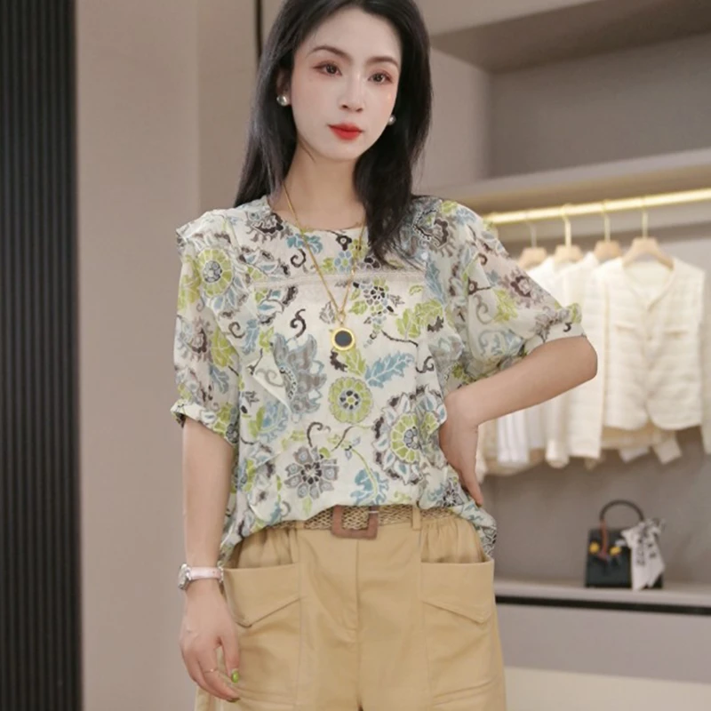 【清凉的风】夏季新款上衣时尚洋气减龄显瘦衬衫女