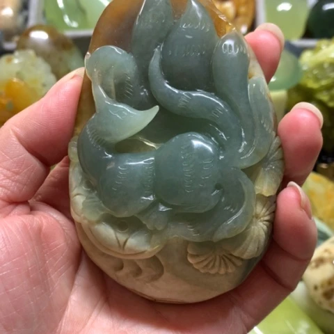 蛇纹石玉未镶嵌手把件