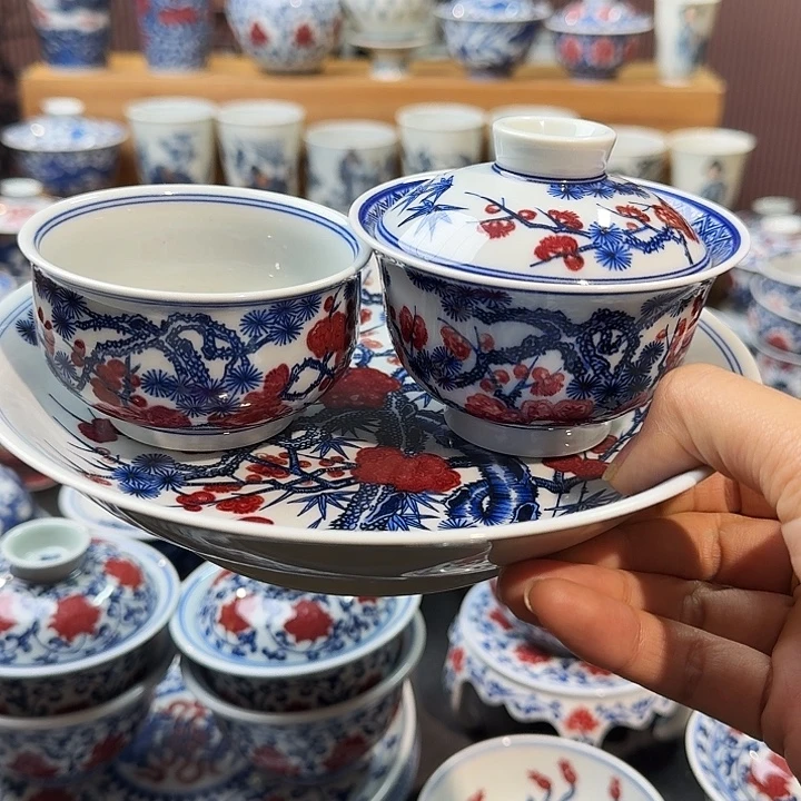 松竹梅三件套手绘