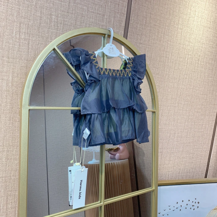 AE288    宝宝深蓝色娃娃衫 夏款