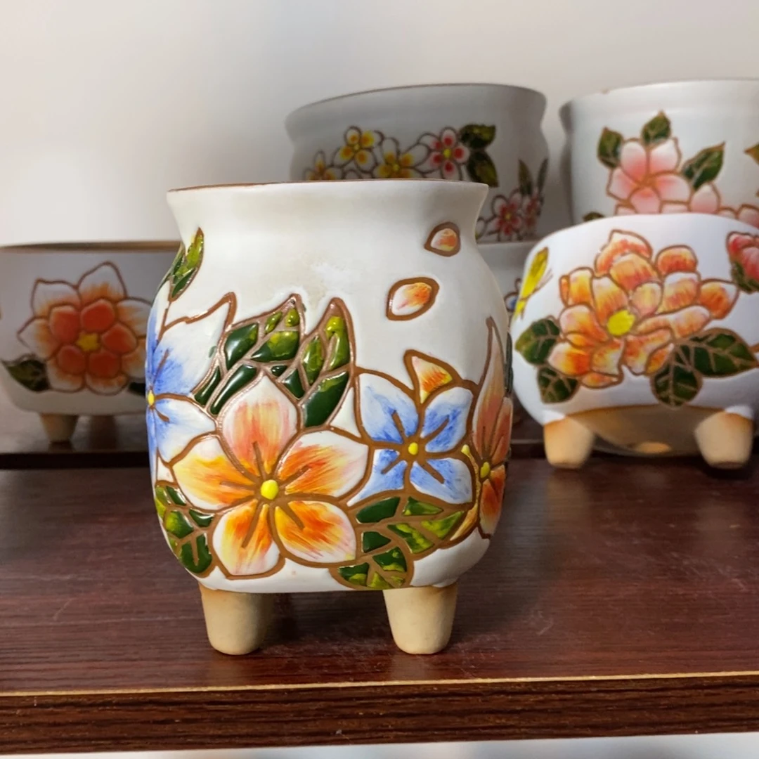 红陶韩式多肉植物花盆