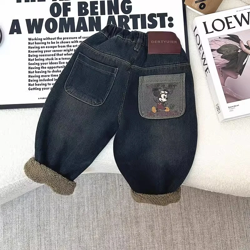 儿童加绒牛仔裤男童新款韩版冬装中小童炸街宝宝秋冬季休闲裤潮裤