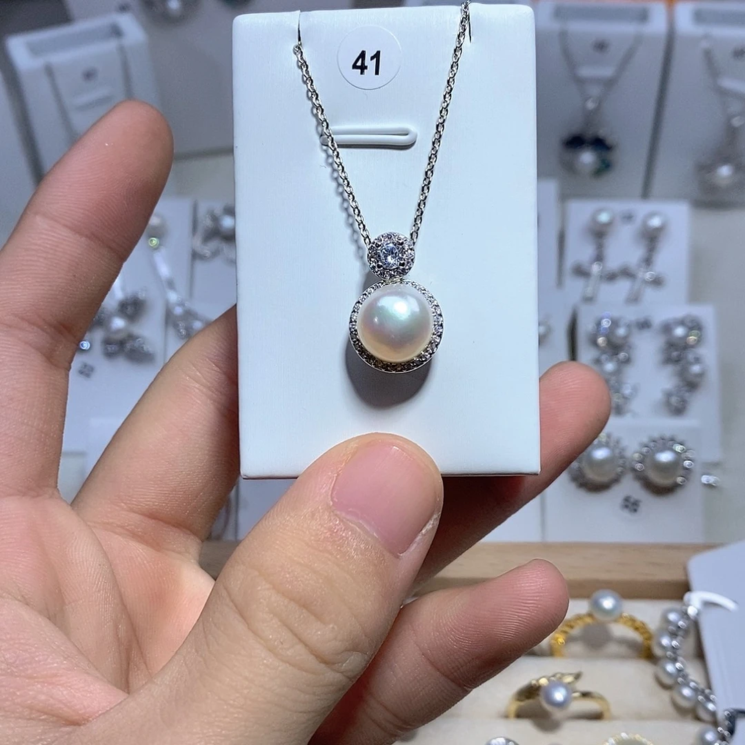 耳坠淡水珍珠银S925镶嵌